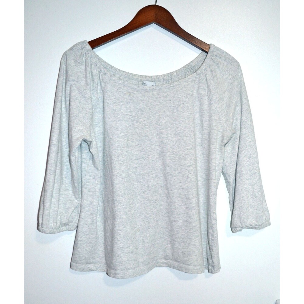 Gap Women’s Peasant Top L Light Gray Boho Casual Minimalist